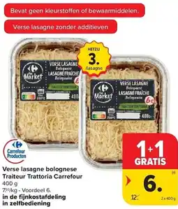 Carrefour Verse lasagne bolognese Traiteur Trattoria Carrefour aanbieding