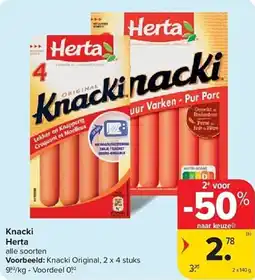 Carrefour Knacki Herta aanbieding