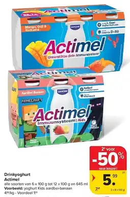Carrefour Drinkyoghurt Actimel aanbieding