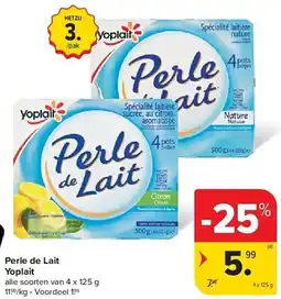 Carrefour Perle de Lait Yoplait aanbieding