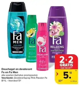 Carrefour Douchegel en Deodorant Fa en Fa Men aanbieding
