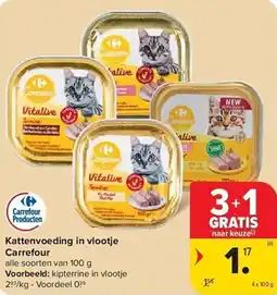 Carrefour Kattenvoeding in vlootje Carrefour aanbieding