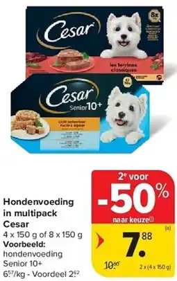 Carrefour Hondenvoeding in Multipack Cesar aanbieding