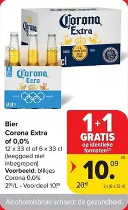 Carrefour Bier Corona Extra of 0,0% aanbieding