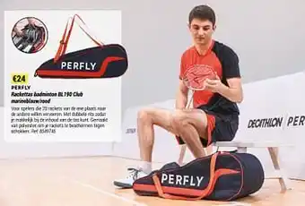 Perfly rackettas badminton bl190 club marineblauw-rood