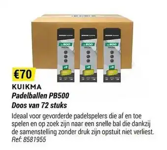 Decathlon Kuikma padelballen pb500 aanbieding