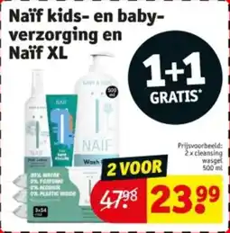 Kruidvat Naïf kids en baby verzorging en Naïf XL aanbieding