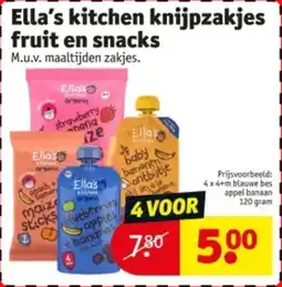 Kruidvat Ella's kitchen knijpzakjes fruit en snacks aanbieding