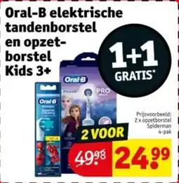 Kruidvat Oral- B elektrische tandenborstel en opzet borstel kids 3+ aanbieding