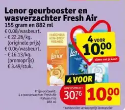 Kruidvat Lenor geurbooster en wasverzachter fresh air aanbieding