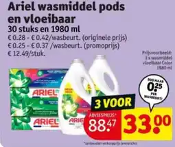 Kruidvat Ariel wasmiddel pods en vloeibaar aanbieding