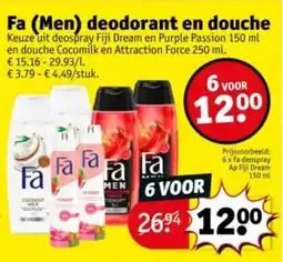 Kruidvat Fa Men deodorant en douche aanbieding