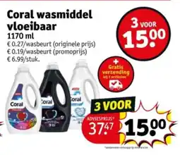Kruidvat Coral wasmiddel vloeibaar aanbieding