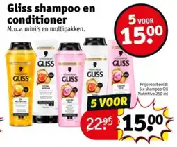 Kruidvat Gliss shampoo en conditioner aanbieding