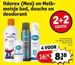 Kruidvat Odorex Men en Melk meisje bad douche en deodorant aanbieding