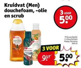 Kruidvat Kruidvat men douchefoam olie en scrub aanbieding
