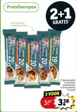 Kruidvat Kruidvat proteinereep Crunchy Peanut Caramel aanbieding