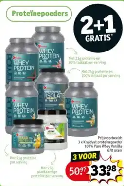 Kruidvat Kruidvat proteinepoeder 100% Pure Whey Vanilla aanbieding