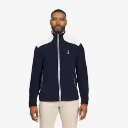 Decathlon Warme fleece jas voor zeilen heren 100 marineblauw en wit aanbieding