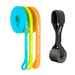 Decathlon Neon weerstandsbanden set van 3 Trex Sport TX-003PBV met deuranker 2–30kg aanbieding