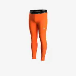 Decathlon Thermolegging voor voetbal volwassenen Keepdry Light oranje aanbieding
