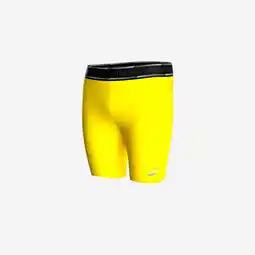 Decathlon Uniseks thermoshort voor voetbal Keepdry Light geel aanbieding