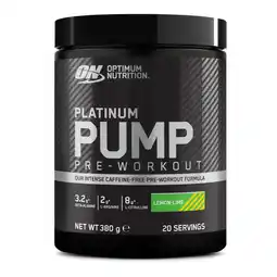 Decathlon Platinum Pump Pre-Workout - 380 g Citroen-limoen Optimum Nutrition aanbieding