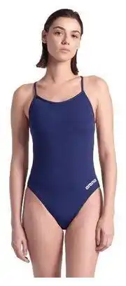 Decathlon Damesbadpak Arena Team Rug Kant Uni Blauw aanbieding