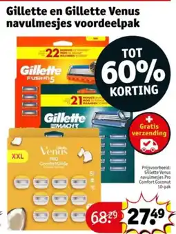 Kruidvat Gillette en Gillette Venus navulmesjes voordeelpak aanbieding