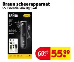 Kruidvat Braun scheerapparaat S5 Essential Aio Mg5540 aanbieding