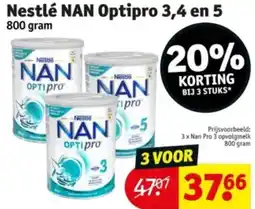 Kruidvat Nestlé NAN Optipro 3,4 en 5 aanbieding
