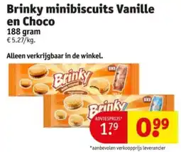 Kruidvat Brinky minibiscuits Vanille en Choco aanbieding