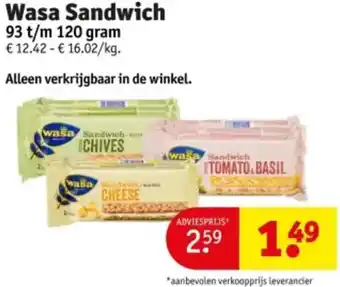Kruidvat Wasa Sandwich aanbieding