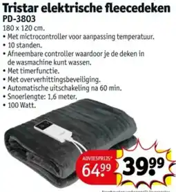 Kruidvat Tristar elektrische fleecedeken PD-3803 aanbieding