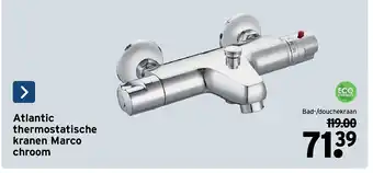 Atlantic thermostatische kranen Marco chroom Bad-/douchekraan