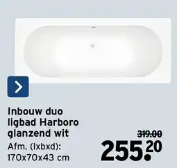 GAMMA Inbouw duo ligbad Harboro glanzend wit aanbieding