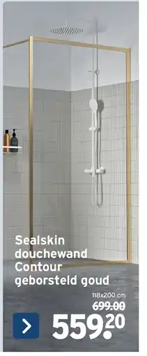 GAMMA Sealskin douchewand Contour geborsteld goud aanbieding