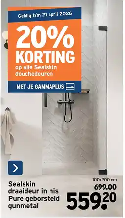 GAMMA Sealskin draaideur in nis Pure geborsteld gunmetal aanbieding