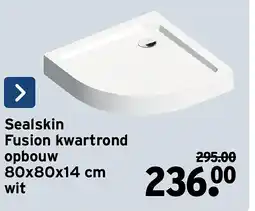 GAMMA Sealskin Fusion kwartrond opbouw 80x80x14 cm wit aanbieding