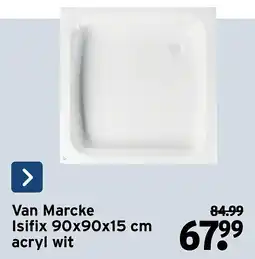 GAMMA Van Marcke Isifix 90x90x15 cm acryl wit aanbieding