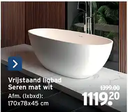 GAMMA Vrijstaand ligbad Seren mat wit aanbieding