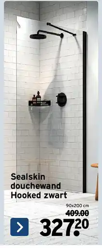 GAMMA Sealskin douchewand Hooked zwart aanbieding