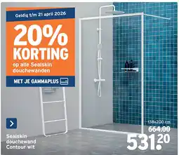 GAMMA Sealskin douchewand Contour wit aanbieding