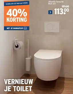 GAMMA Atlantic hang-wc Rick wit aanbieding