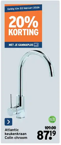 GAMMA Atlantic keukenkraan Colin chroom aanbieding