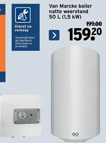 Van Marcke boiler natte weerstand 50 L (1,5 kW)