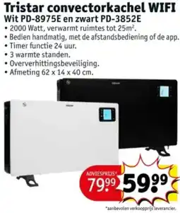 Kruidvat Tristar convectorkachel WIFI Wit PD-8975E en zwart PD-3852E aanbieding