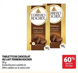 Auchan Tablette de chocolat au lait ferrero rocher aanbieding