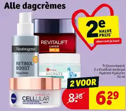 Kruidvat 2 x Kruidvat watergel Hydrate Hyaluron 50 ml aanbieding
