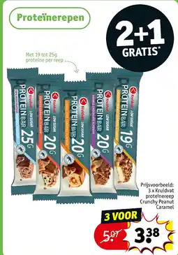 Kruidvat 3 x Kruidvat proteïnereep Crunchy Peanut Caramel aanbieding